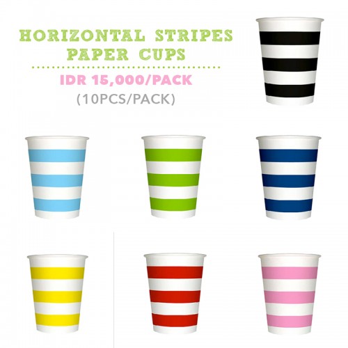 Horizontal Stripes Paper Cups